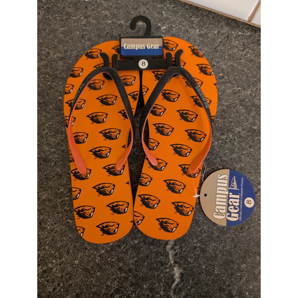 Campus Gear Oregon State Beavers Flip Flops Size 8 NCAA Officially Licensed